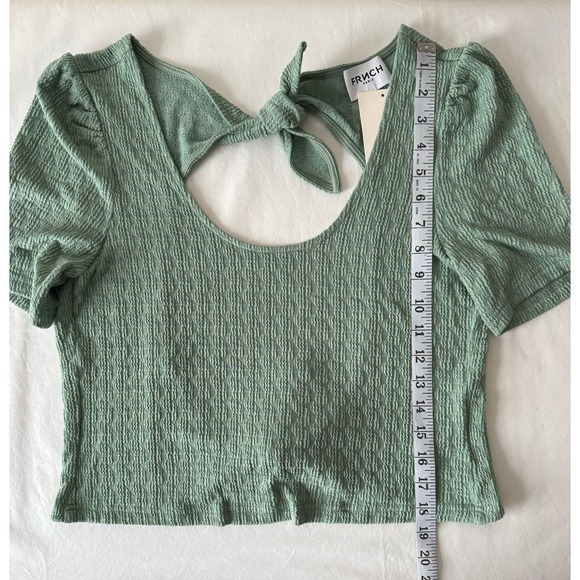 FRNCH Paris Jaimie Textured Fabric Top in Green Size M - Picture 9 of 9